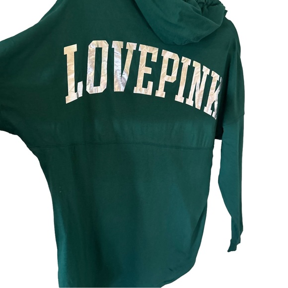 PINK Victoria's Secret Tops - 🛍️🛍️🛍️ PINK long sleeve hooded oversized tee with huge logo on back EEUC